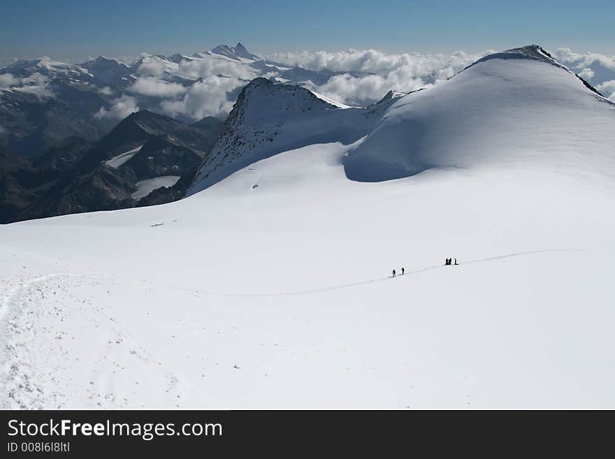 Glacier plateau in the Alps