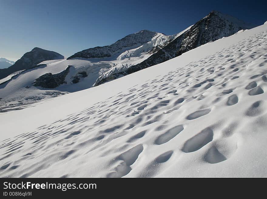 Path on a glacier