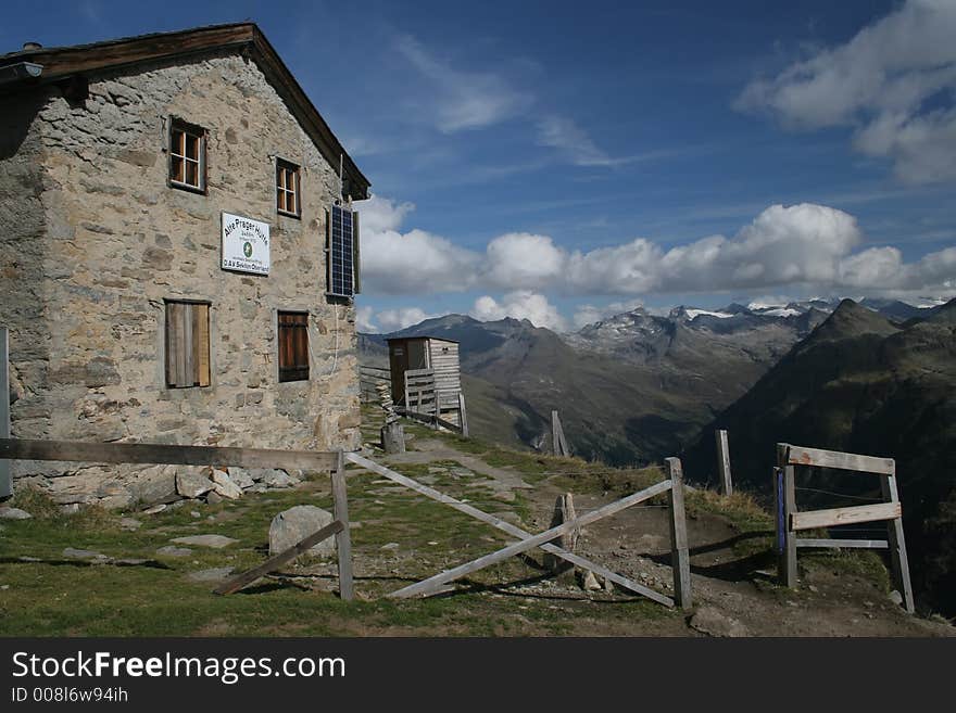 Old stone hut in the mountains