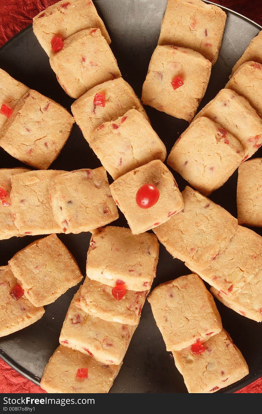 Fruit biscuits in a plate table top. Fruit biscuits in a plate table top