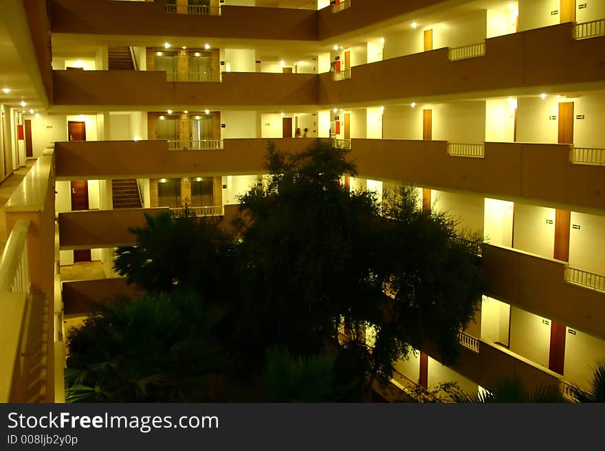 Patio of one hotel on majorca island