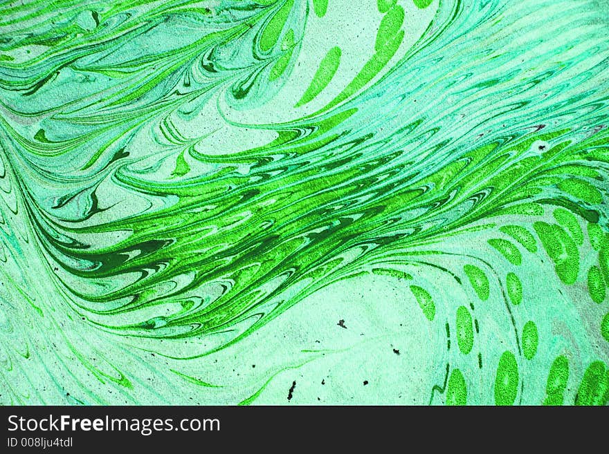 Green marbled silk shot for background