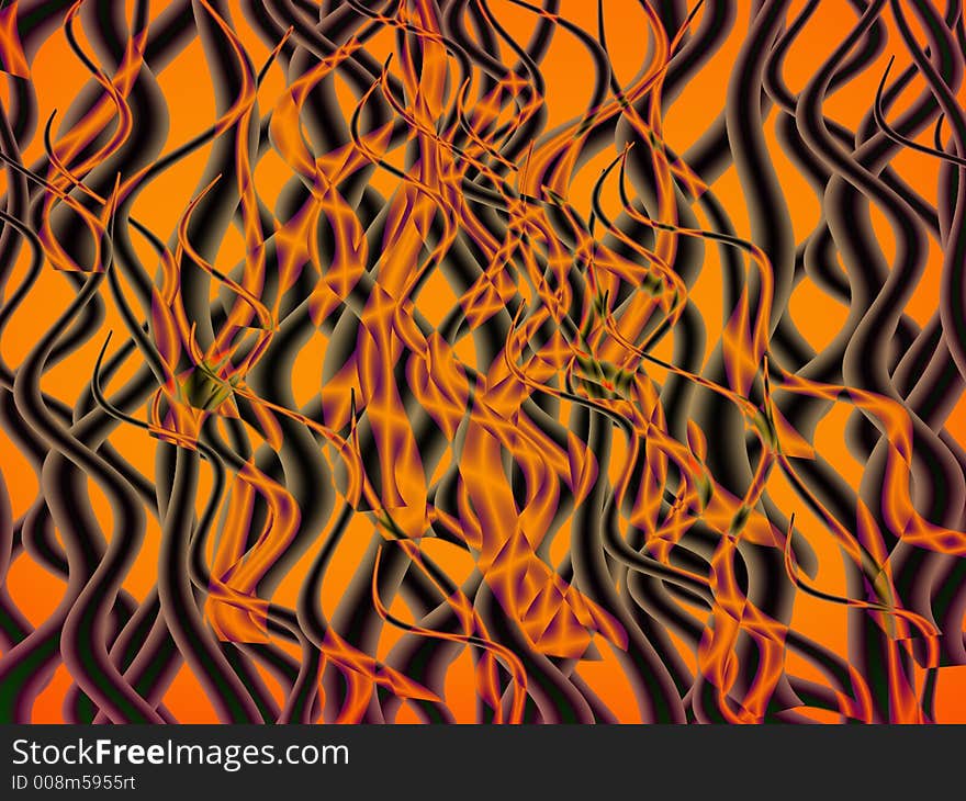 Tentacle like abstract in halloween colors. Tentacle like abstract in halloween colors