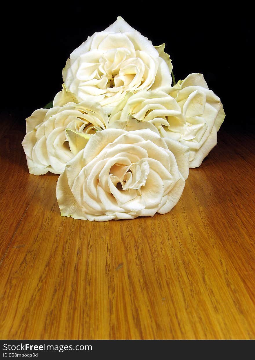 Portrait photo of a small bunch of white roses