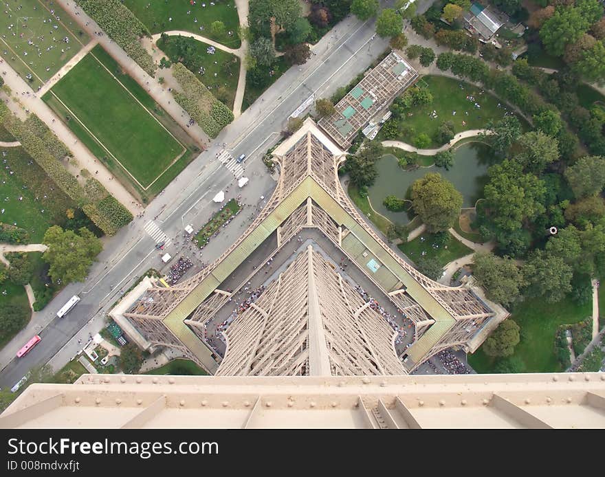 A picture from the top of the eiffel tower. A picture from the top of the eiffel tower