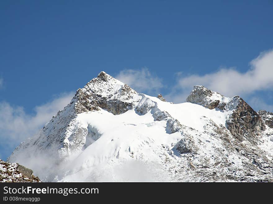 Summit Urus in the Cordilleras mountain. Summit Urus in the Cordilleras mountain