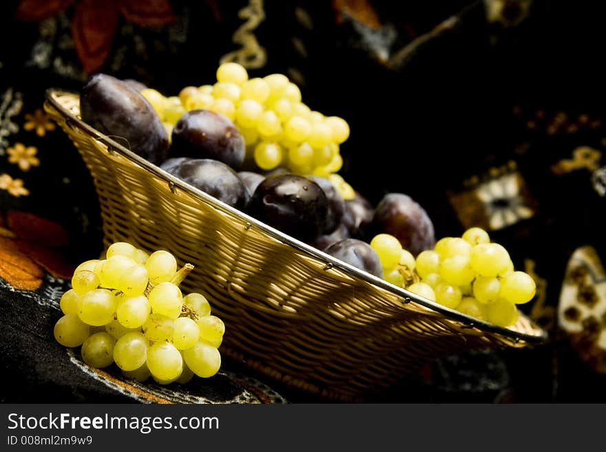 Grapes and plums