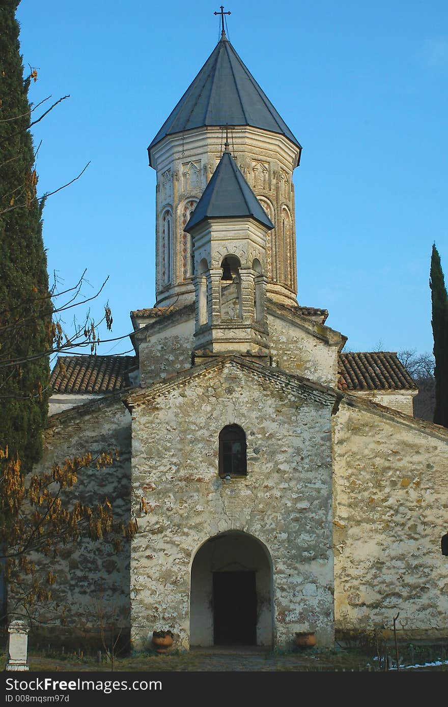 Old stone church, Georgia, frontal view