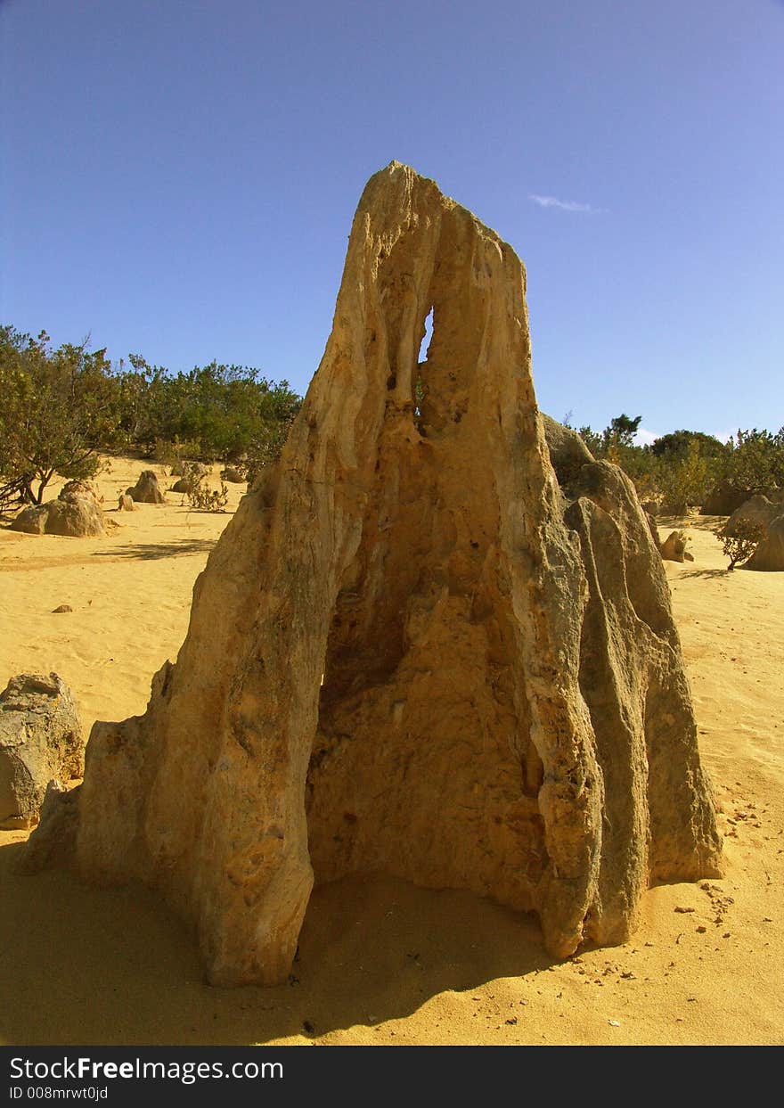 Stone-needles in the desert north of Perth. Stone-needles in the desert north of Perth