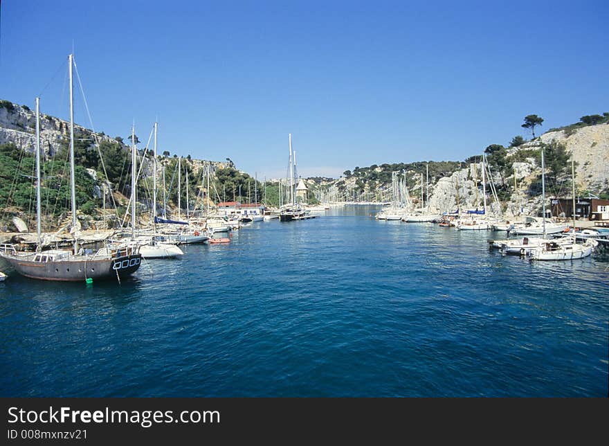 Picturesque harbor on mediterranean sea, near La Ciotat, french riviera. Picturesque harbor on mediterranean sea, near La Ciotat, french riviera