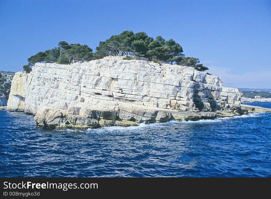 Picturesque cliffs on mediterranean sea, near La Ciota, french riviera. Picturesque cliffs on mediterranean sea, near La Ciota, french riviera