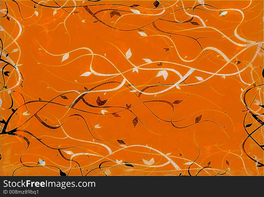 Grunge background of texture with branch design layered on it. Grunge background of texture with branch design layered on it