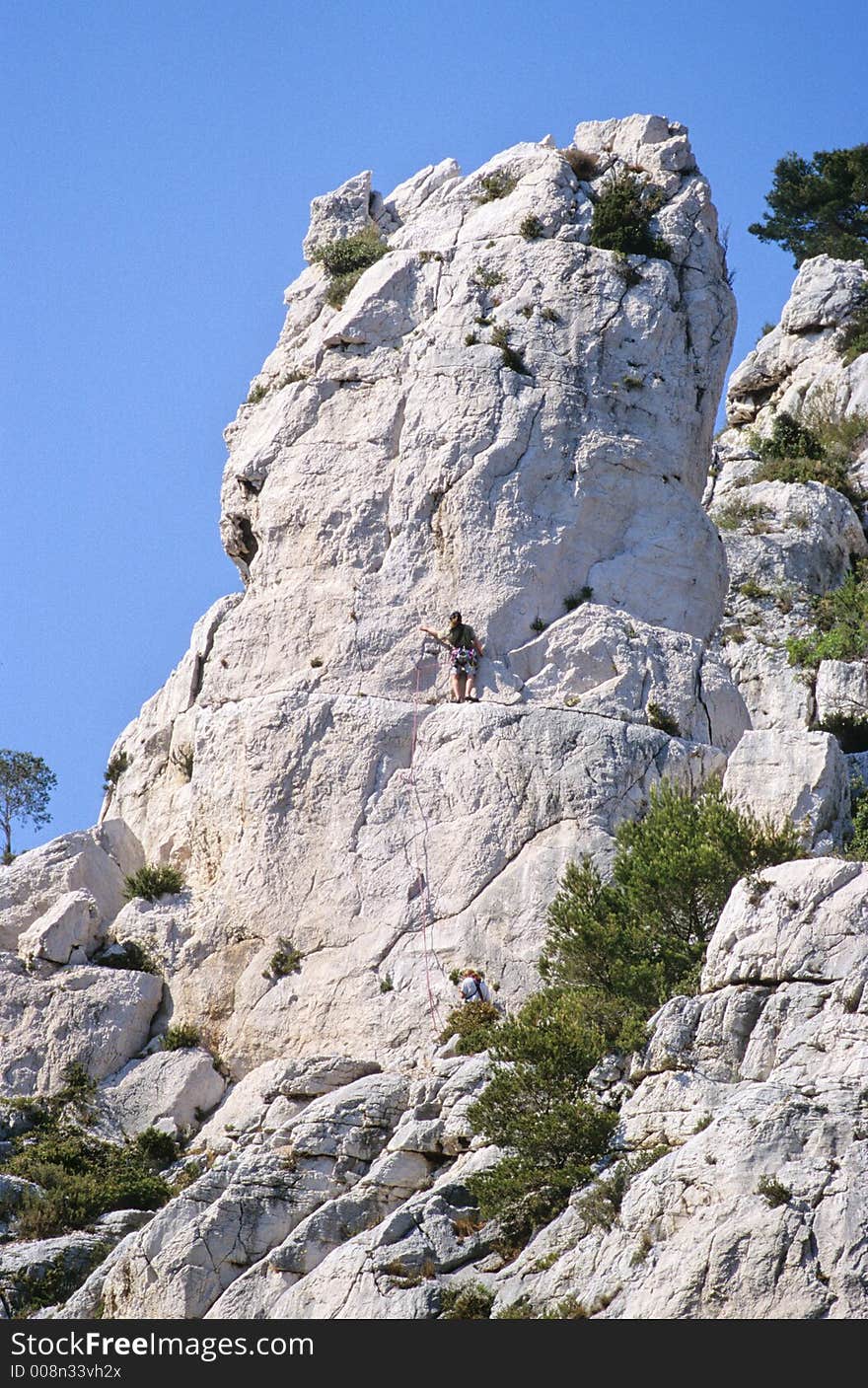 Picturesque cliffs, suitable for climbing, on mediterranean sea, near La Ciotat, french riviera. Picturesque cliffs, suitable for climbing, on mediterranean sea, near La Ciotat, french riviera