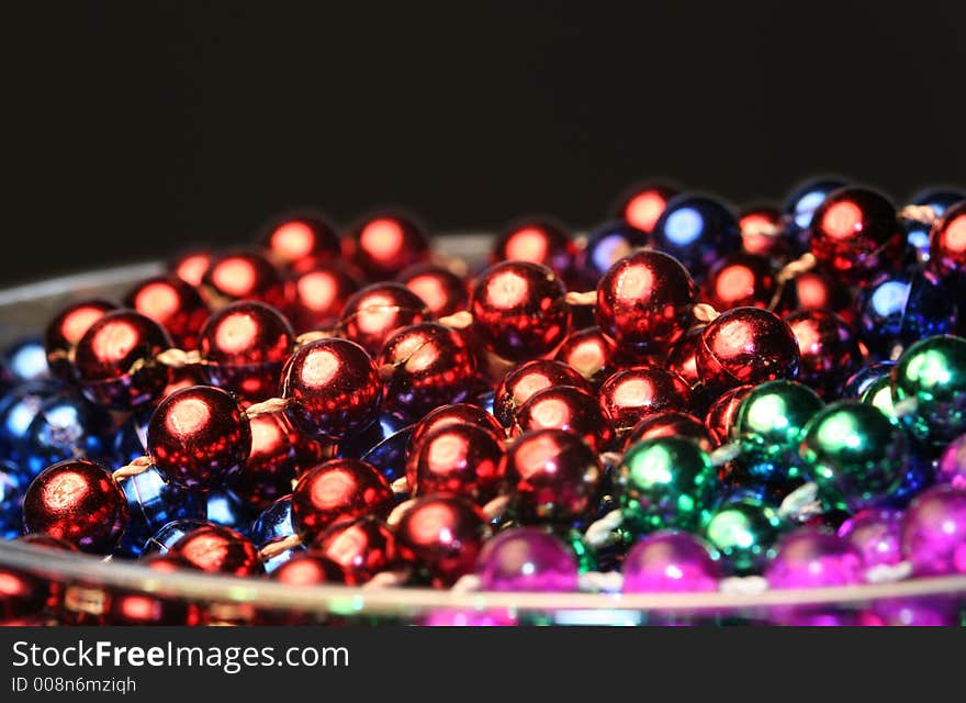 Christmas Colored Beads In A Cup