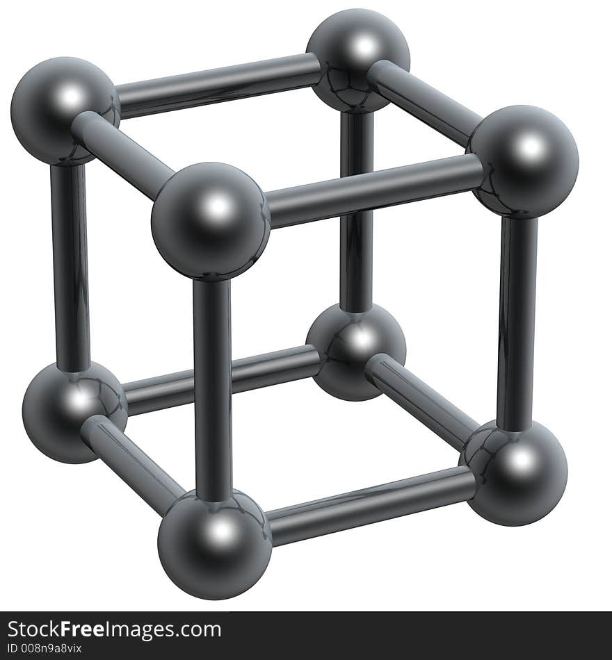 3d abstract black box molecular structure