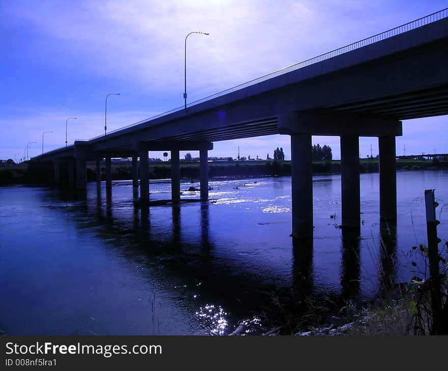 Bridge over the Skagit River in Washington state USA. Bridge over the Skagit River in Washington state USA