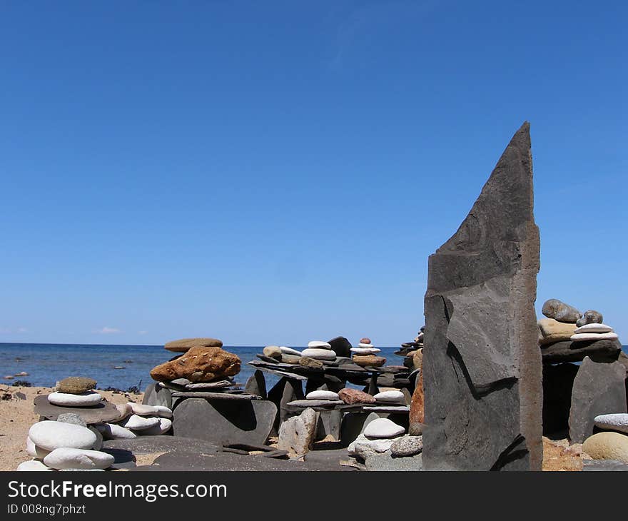 Rock and stone worship place at the beach. Rock and stone worship place at the beach