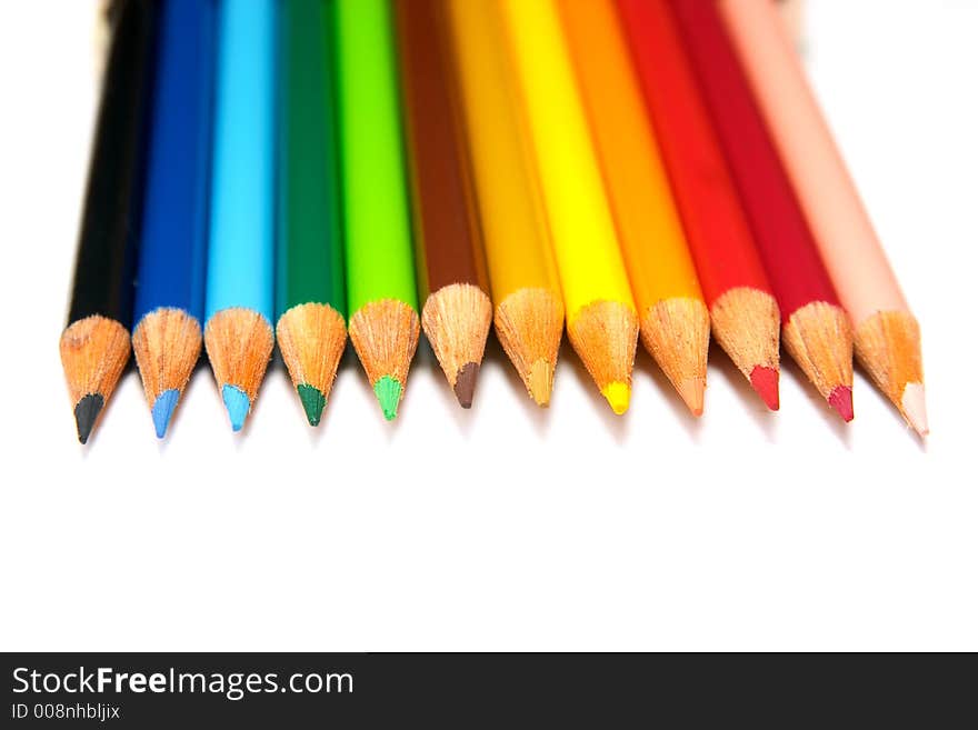 Set of crayons on a white background. Set of crayons on a white background