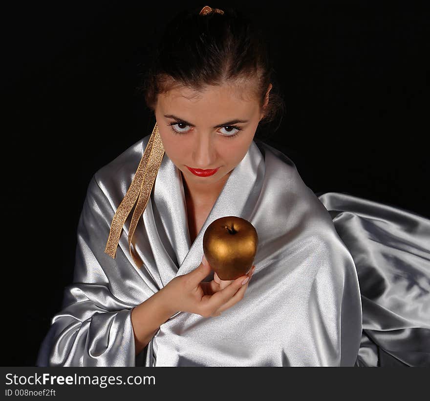 The girl with the golden apple. The girl with the golden apple