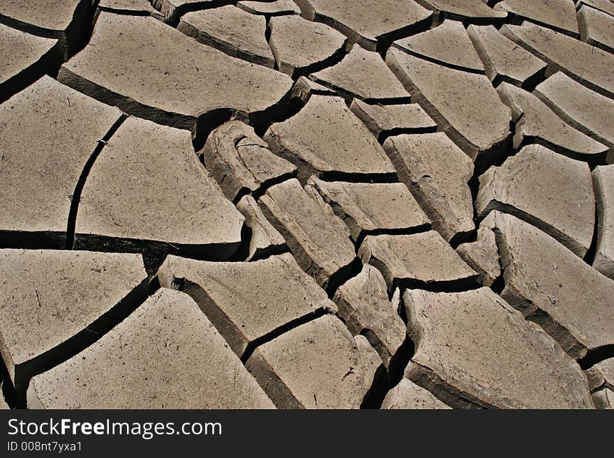 Dry cracked earth texture background