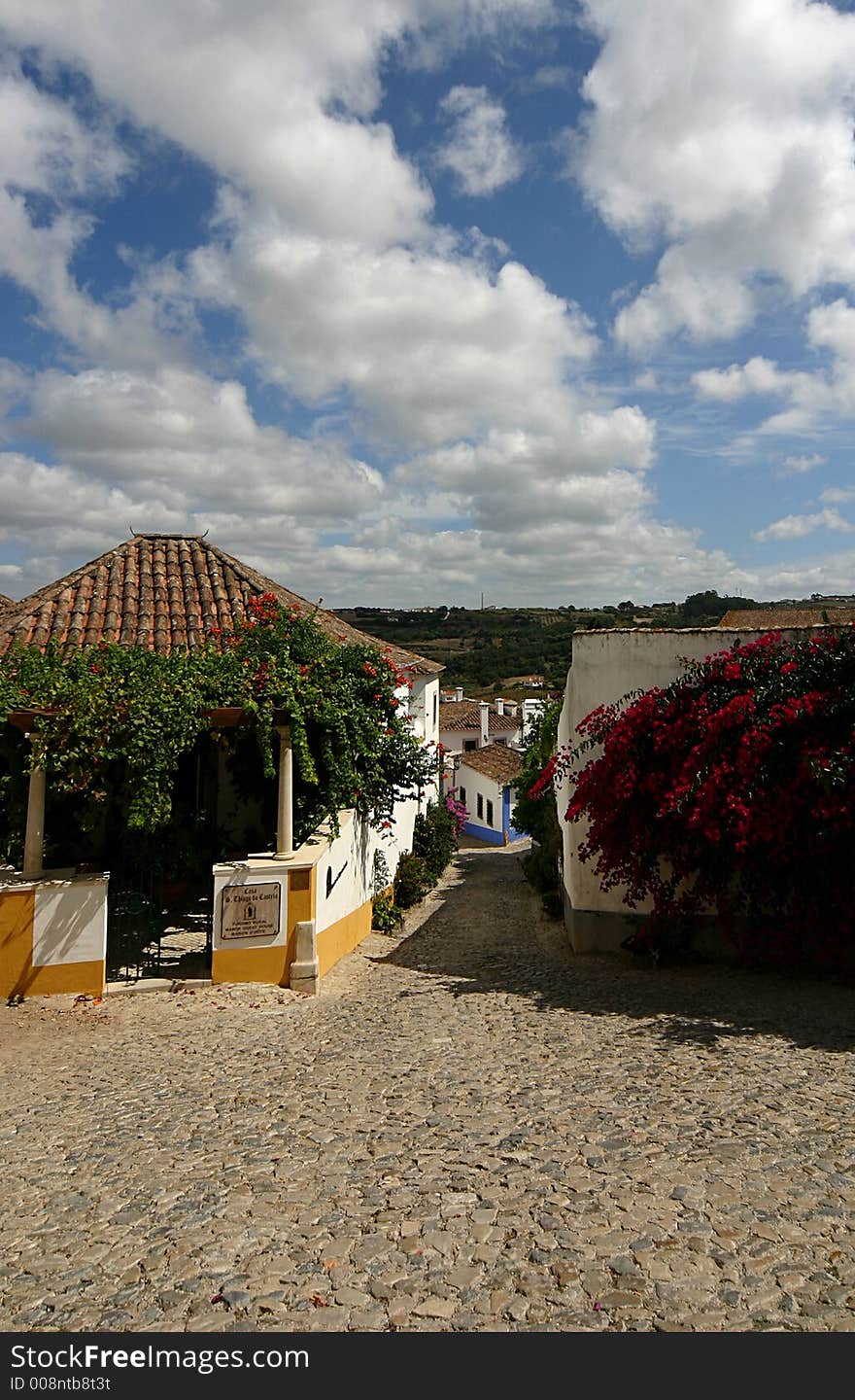 Some old street in a historic city in Portugal