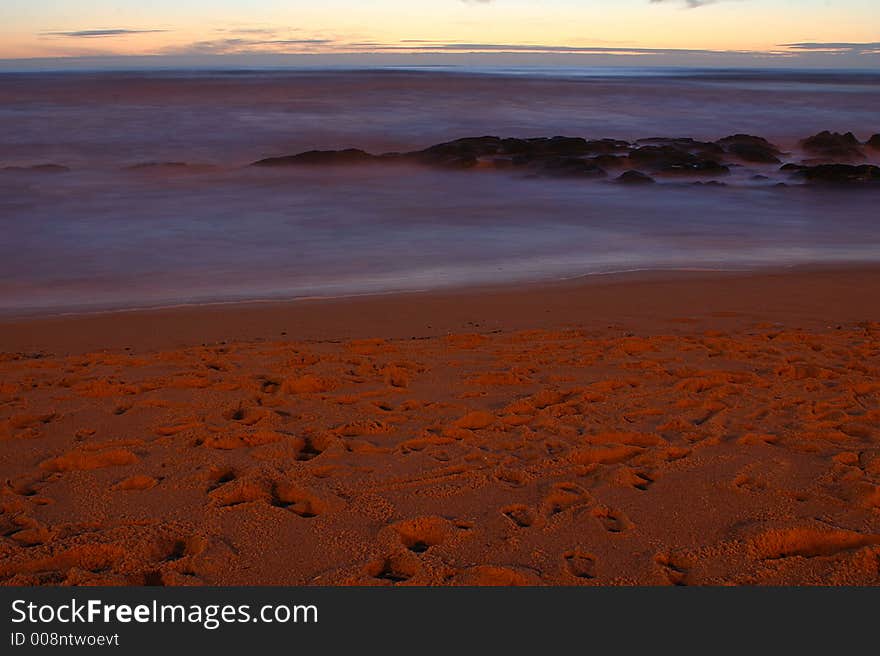 Sunset in a portuguese beach. Sunset in a portuguese beach