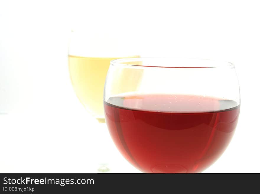 Wine bottle against a white background