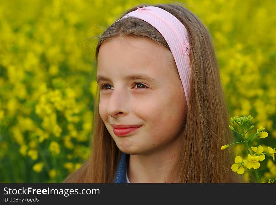 Girl in yellow flowers