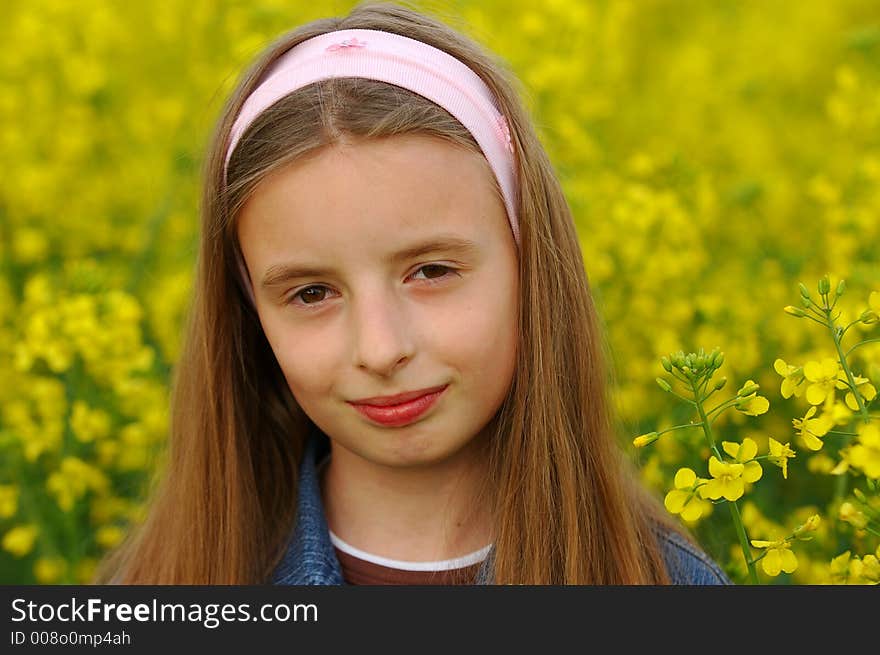 Girl In Yellow Flowers