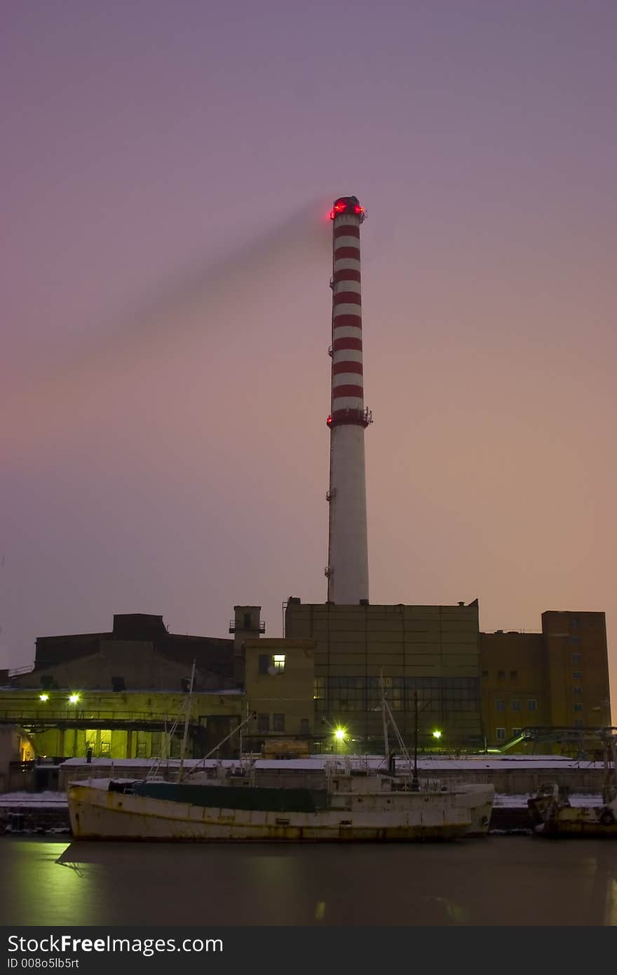 Tall Chimney in sunrise