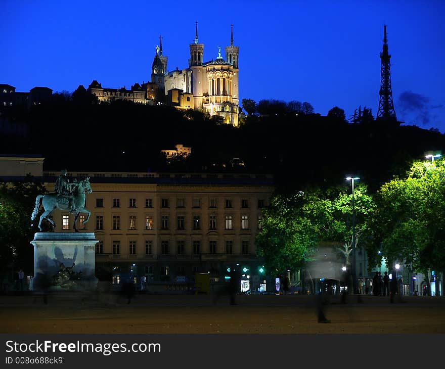 Place bellecour at lyon centre in france