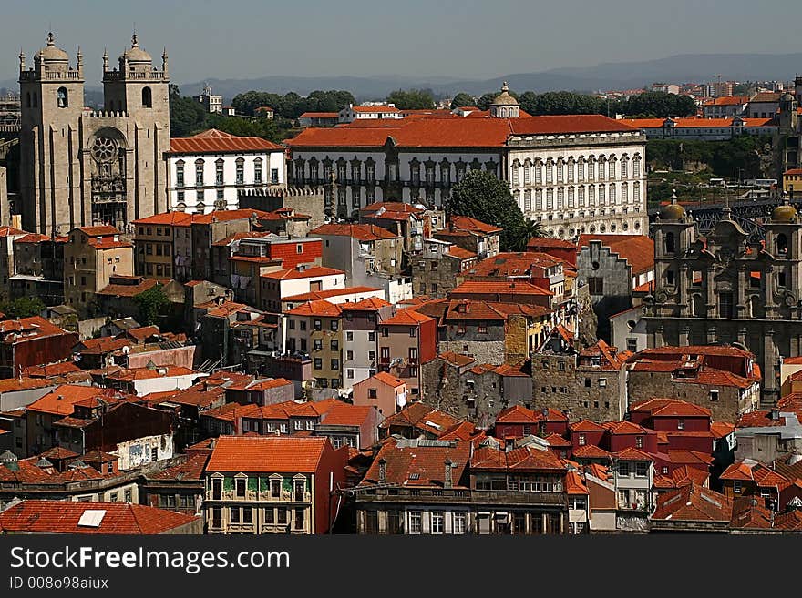 The roofs of Oporto city