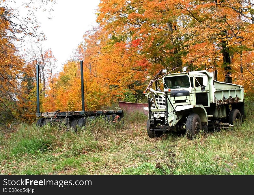 Old dump truck in the junk yard