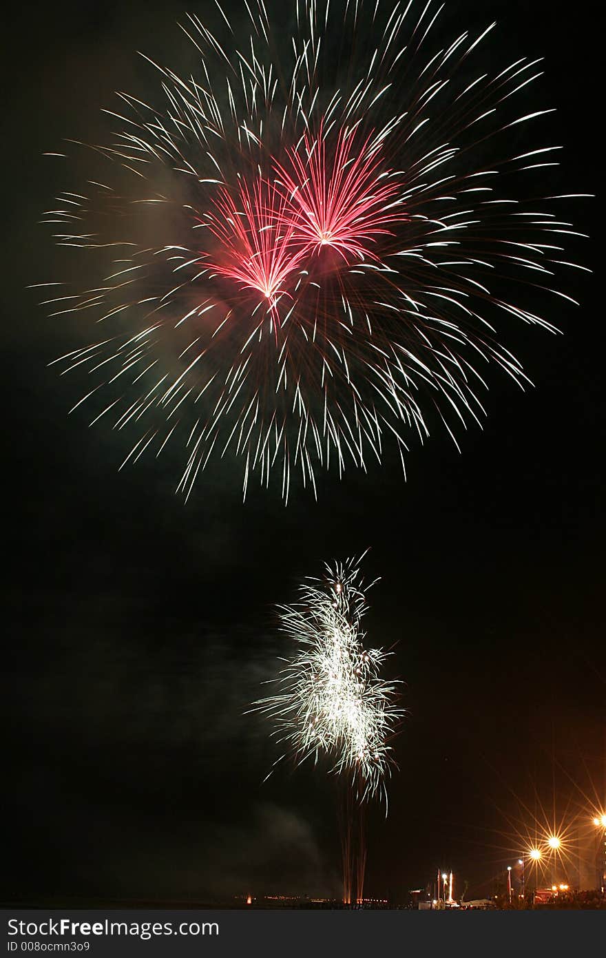 Firework in a beach party in Portugal