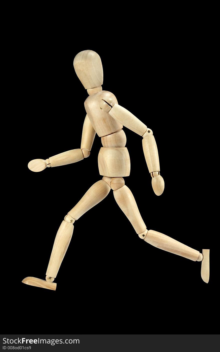 Running men figure,isolated on black,clipping path included