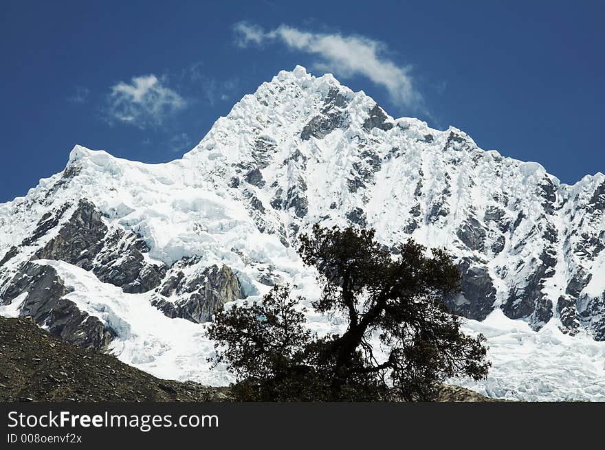 Peak Alpamayo in Cordilleras,Peru. Peak Alpamayo in Cordilleras,Peru