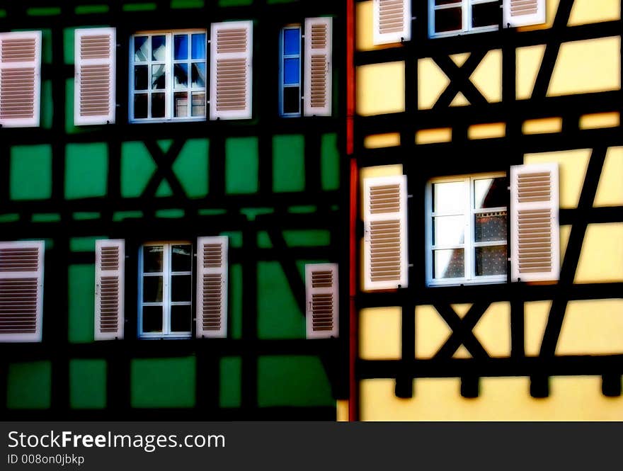 Facade of an old building. Facade of an old building.