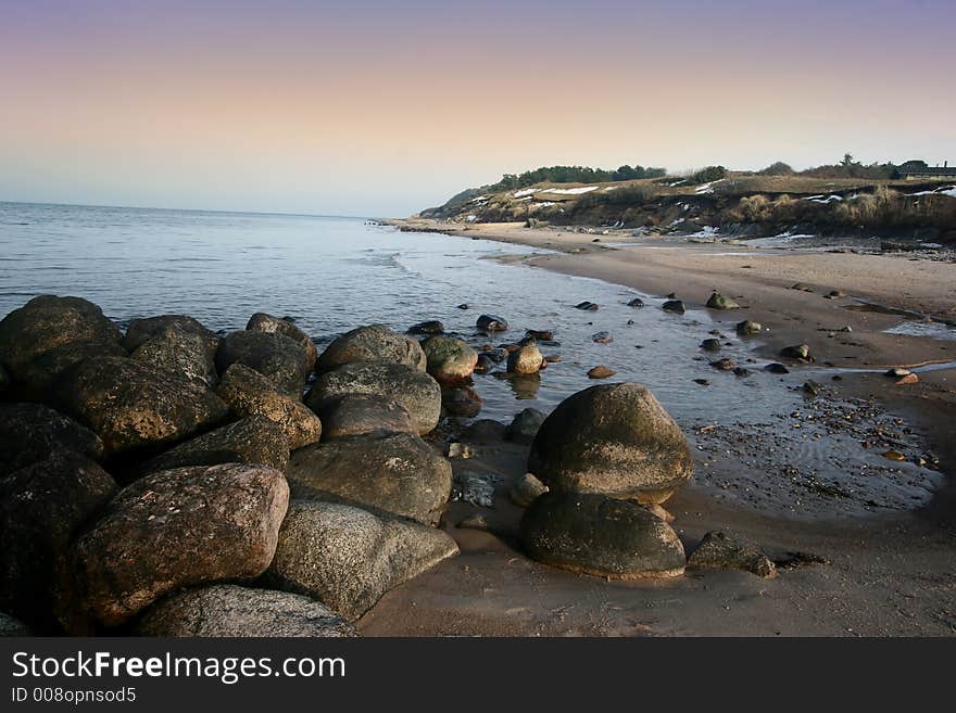 Stones in denmark in the north coast of the seeland island. Stones in denmark in the north coast of the seeland island