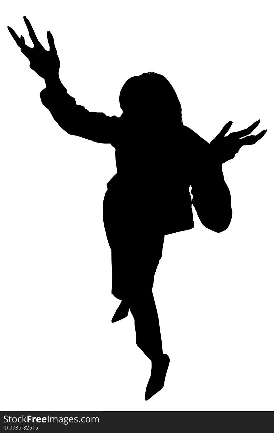 Silhouette With Clipping Path Of Woman Standing