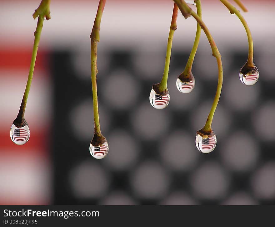 Picture of us flag on drops