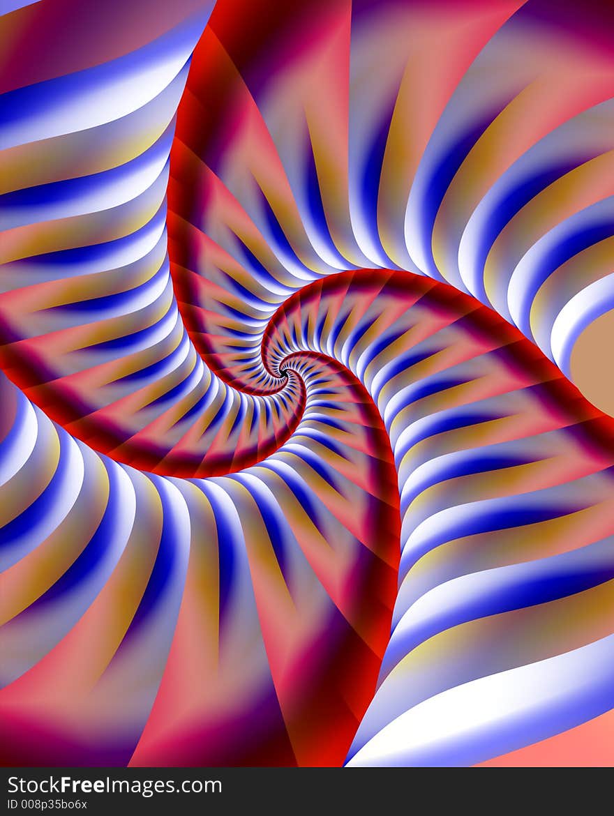 Abstract fractal image of 4 tails descending to a mid point. Abstract fractal image of 4 tails descending to a mid point