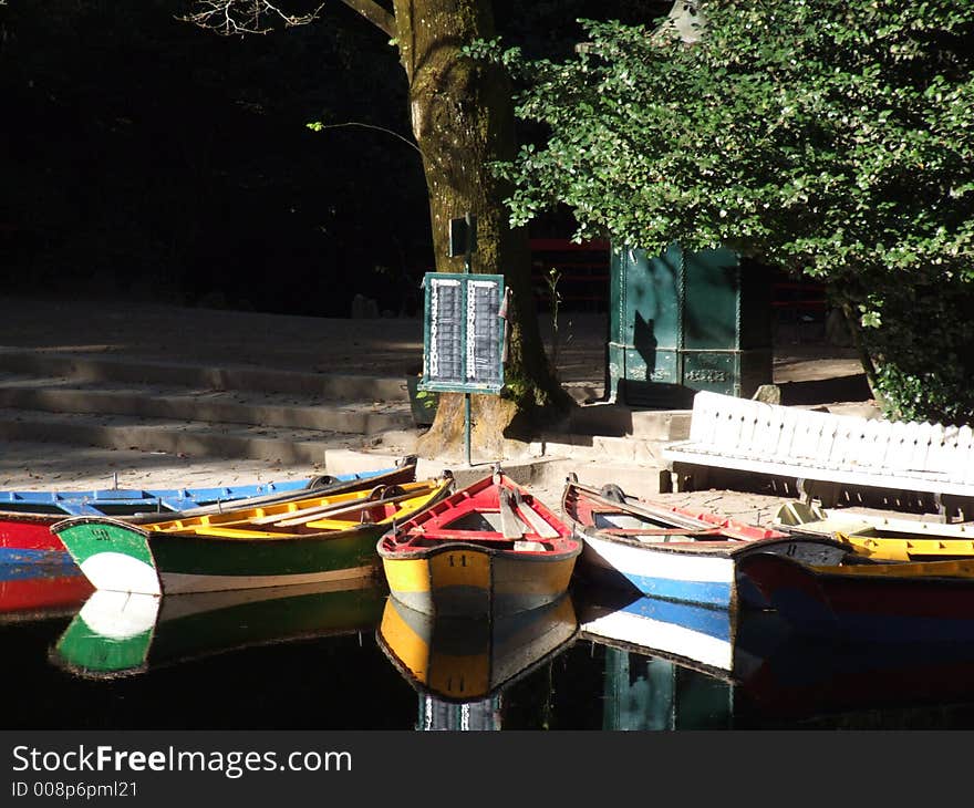 Lake with boats