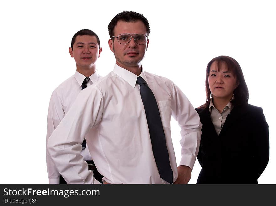 American and asian business people isolated. American and asian business people isolated