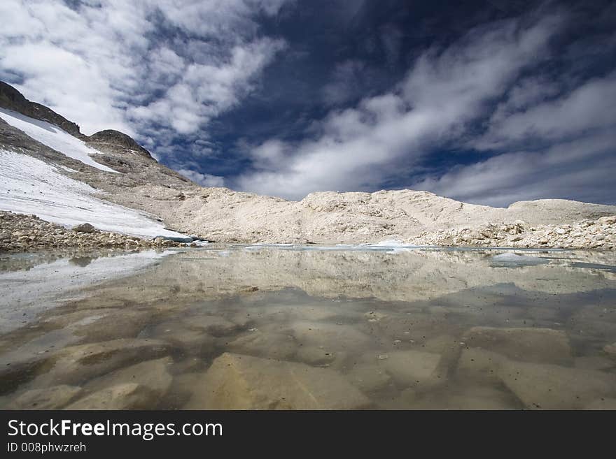 The loneliness of the land of Pale San Martino in Dolomites Mountains. The loneliness of the land of Pale San Martino in Dolomites Mountains