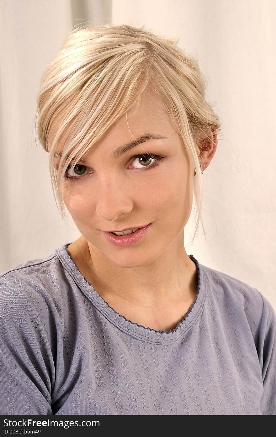 Woman in a lilac top