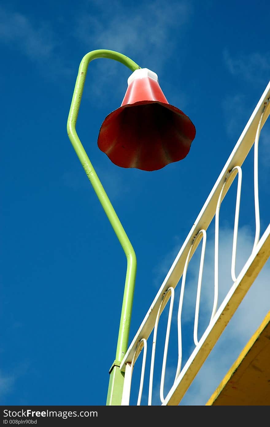 A light fitting on a fairground attraction. A light fitting on a fairground attraction.