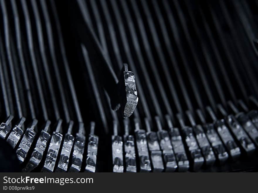 Hammer key of an old typewriter. Hammer key of an old typewriter