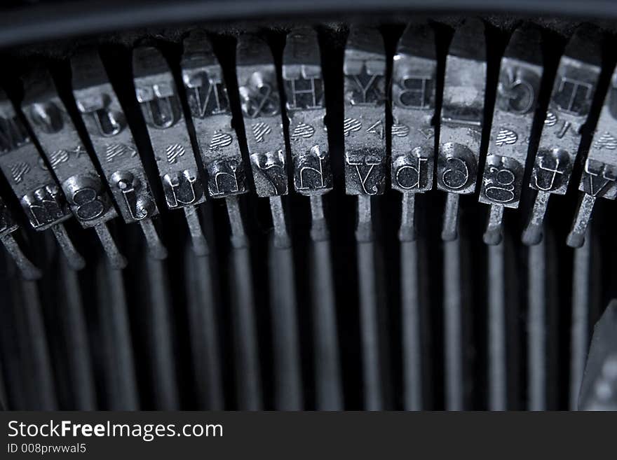 Hammer key of an old typewriter. Hammer key of an old typewriter