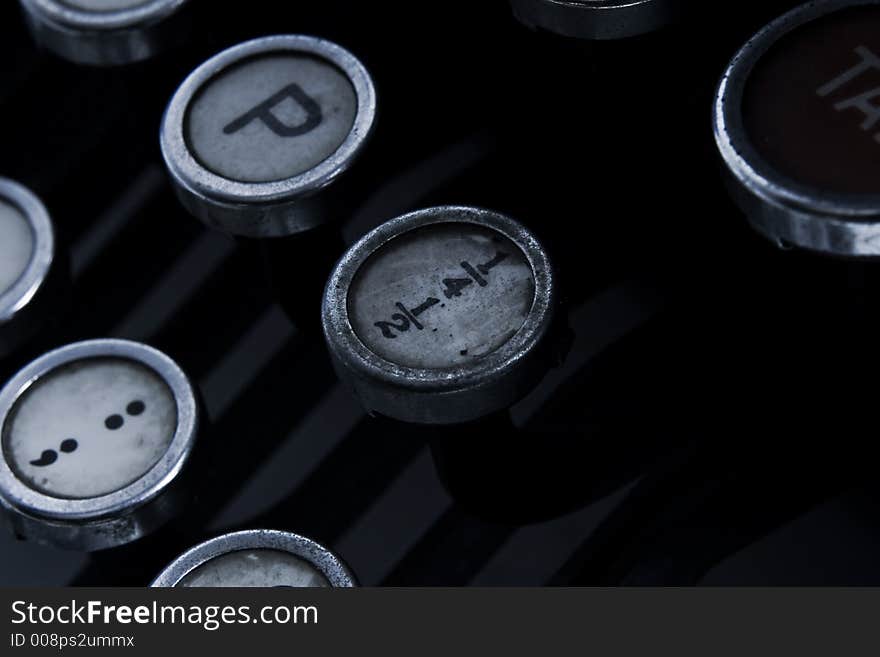 Tab key of an old typewriter. Tab key of an old typewriter