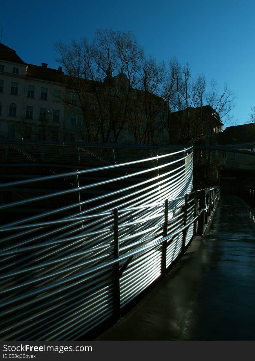 Graz - riverside railings